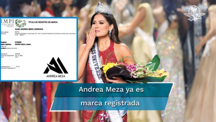 Andrea Meza. IMPI entrega derecho de marca y logo a Miss Universo 2021