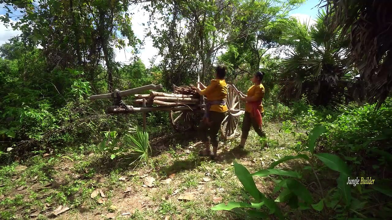 How To Build The Most Beautiful Bamboo Palm Tree House In Jungle By Ancient Skills