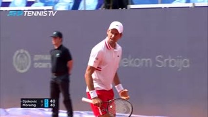 Djokovic gets better of frustrations to beat Moraing