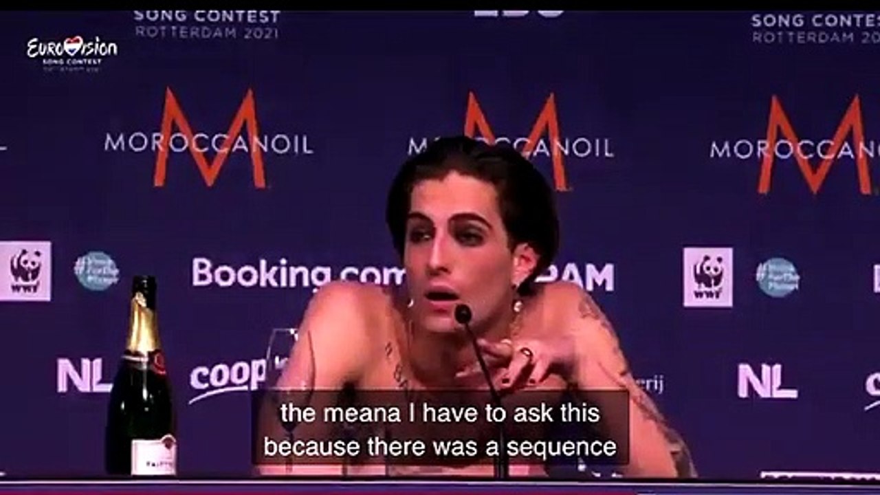 Eurovision - Accusé d'avoir pris de la cocaïne en direct, le chanteur du groupe Italien vainqueur répond en conférence de presse : "C'est faux, je suis contre la drogue et prêt à me faire tester !"