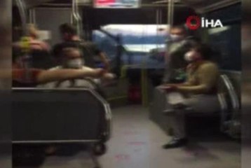 Metrobüste "bacak bacak üzerine attın" kavgası