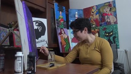 KIRKLARELİ SP'Lİ VE YÜZDE 50 GÖRME ENGELLİ ELİF'İ, YAPTIĞI RESİMLER HAYATA BAĞLIYOR