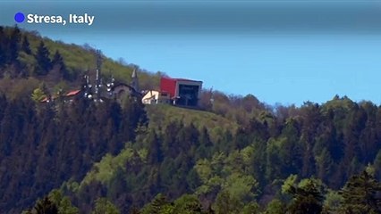 Emergency services at the scene of deadly Italy cable car accident