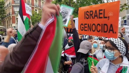 MADRİD - 'Filistin'e destek, ateşkese saygı' yürüyüşü