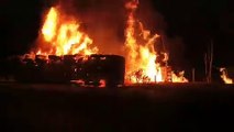 Fierce fire in diesel tanker overturned on NH