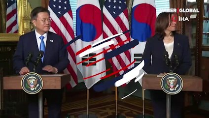 ABD Başkan Yardımcısı Harris'in basın toplantısında yaptığı hareket olay oldu