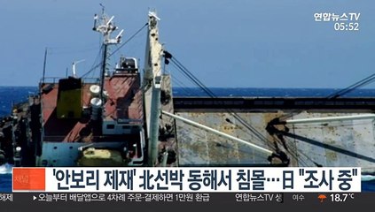 '안보리 제재' 北선박 동해서 침몰…日 "조사 중"