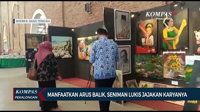 Manfaatkan Arus Balik, Seniman Lukis di Brebes Jajakan Karyanya