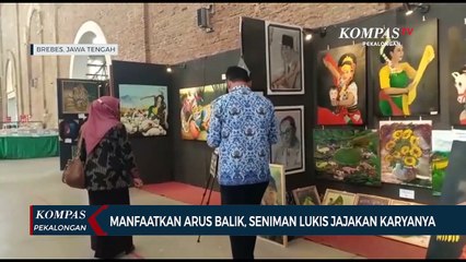 Manfaatkan Arus Balik, Seniman Lukis di Brebes Jajakan Karyanya