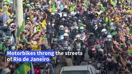 Brazil's Bolsonaro leads motorbike parade despite pandemic