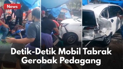 MOBIL TABRAK GEROBAK PEDAGANG SATE DI JALAN HANGTUAH PEKANBARU !!