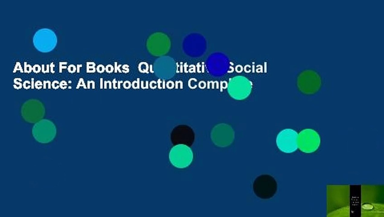 About For Books  Quantitative Social Science: An Introduction Complete