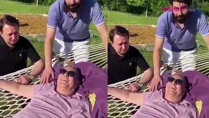 Mehmet Ali Erbil oyuncu arkadaşıyla hamak keyfi yaptı!