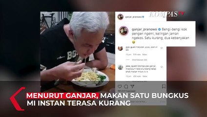 Ganjar Unggah Video Makan Mi, Netizen Singgung Nama Puan Maharani