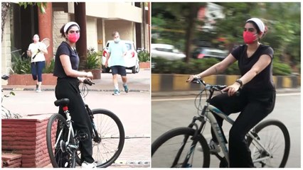 Khushi Kapoor Spotted Cycling Across Town