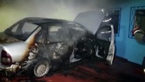 Corsa Classic fica completamente destruído após incêndio seguido de explosão