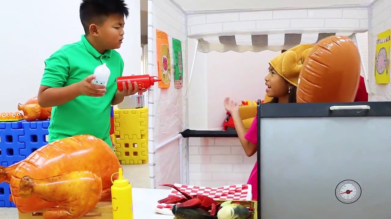 Wendy And Alex Pretend Play Cooking Giant Bbq Playset Toy Restaurant Cafe