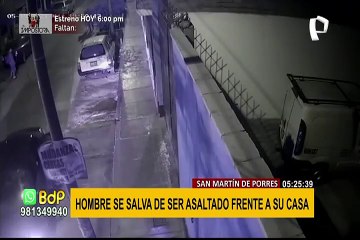 SMP: hombre se salva de ser asaltado frente a su casa por delincuentes armados