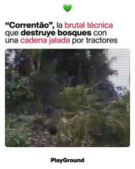 La brutal técnica que destruye bosques con una cadena jalada por tractores