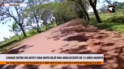 Tragedia en Misiones choque entre un auto y una moto dejó una adolescente de 15 años fallecida en Itacaruaré