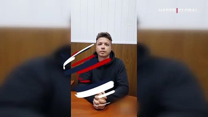 Uçağı zorla indirilen Belaruslu gazeteciden kameralar karşısında şok sözler