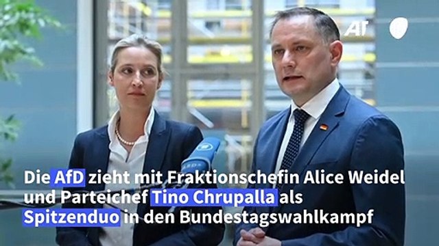AfD zieht mit Spitzenduo Weidel-Chrupalla in den Wahlkampf