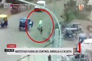 Mototaxi fuera de control arrolla a ciclista en Tumbes