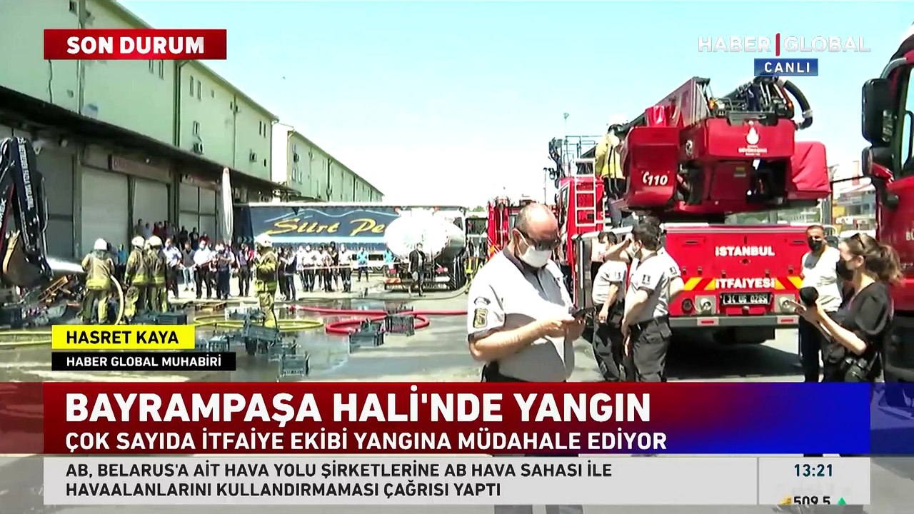 Bayrampaşa Sebze ve Meyve Hali'nde yangın