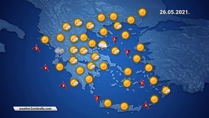 Η πρόγνωση του καιρού για την Τετάρτη 25-05-2021