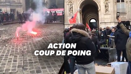 Pourquoi des éboueurs et des égoutiers de Paris ont envahi la cour de l'Hôtel de Ville
