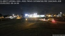 Câmera instalada no Trevo da Cataratas registra perseguição policial registrada na madrugada