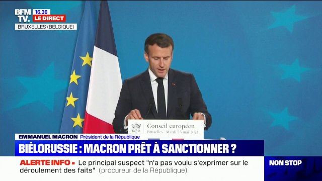 Emmanuel Macron à propos de la Biélorussie: Nous appelons très fermement à la libération immédiate des opposants Roman Protassevitch et Sofia Sapega