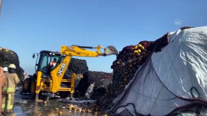 İSTANBUL - Gürpınar Su Ürünleri Hali'nde yangın