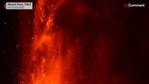 Etna eruption lights up night sky with lava