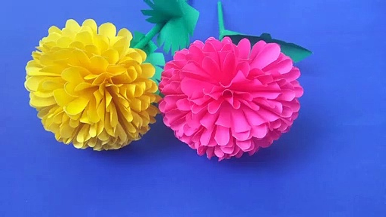 How To Make Beautiful Marigold Flower With Paper | Easy Origami Flowers Making | Craftblossom