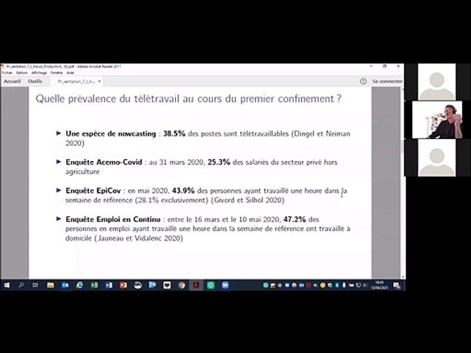 Café de la statistique - Essor du télétravail - 13 avril 2021