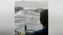 Frightening video of Tugboat before sinking by cyclone