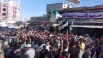 Esed rejiminin kontrolündeki Dera'da sözde devlet başkanlığı seçimi protesto edildi