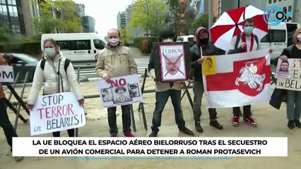 La UE bloquea el espacio aéreo bielorruso tras el secuestro de un avión comercial para detener a Roman Protasevich