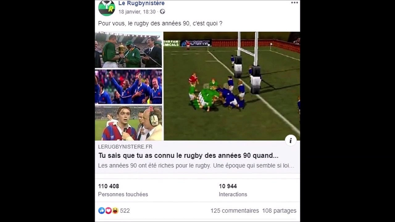 Le rugby des années 90 selon les lecteurs du Rugbynistère