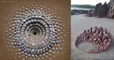 Cet artiste gallois réalise des sublimes oeuvres d'art sur les plages avec des pierres