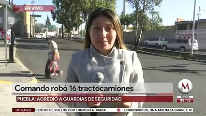 Comando roba 16 unidades de carga en Puebla