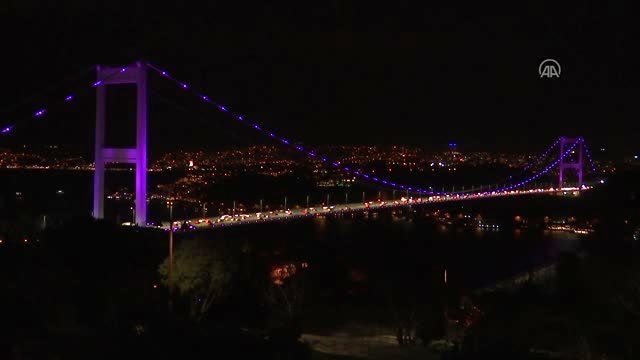 Fatih Sultan Mehmet Köprüsü Dünya Epilepsi Günü nde mora büründü