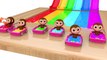 Learn Colors With Animal - Learn Colors with Baby Monkey Water Slide Wheels On The Bus Song for Kid Children