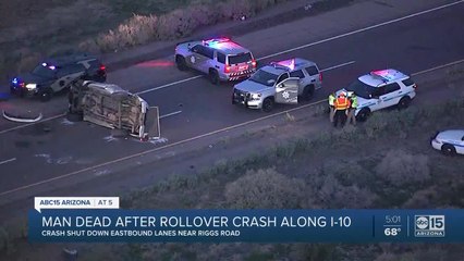 Man dead after rollover crash along I-10