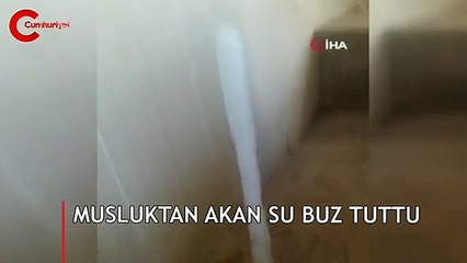 Yer: Adana... Musluktan akan su buz tuttu