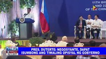 Pres. #Duterte: Negosyante, dapat isumbong ang tiwaling opisyal ng gobyerno