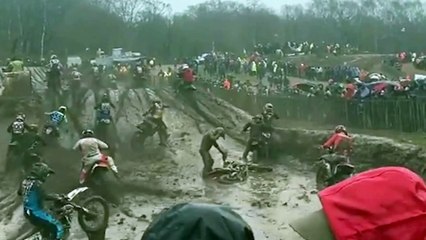 Motocross mudbath: Annual Hawkstone Park Motocross event in Shropshire | Storm Ciara's boggy mess