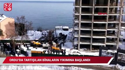 Ordu'da tartışılan binaların yıkımı başladı