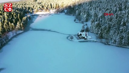 Bolu Gölcük Tabiat Parkı, bembeyaz oldu